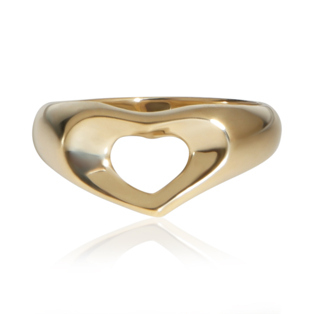 Tiffany & Co. Yellow Gold Vintage Elsa Peretti Open Heart Ring